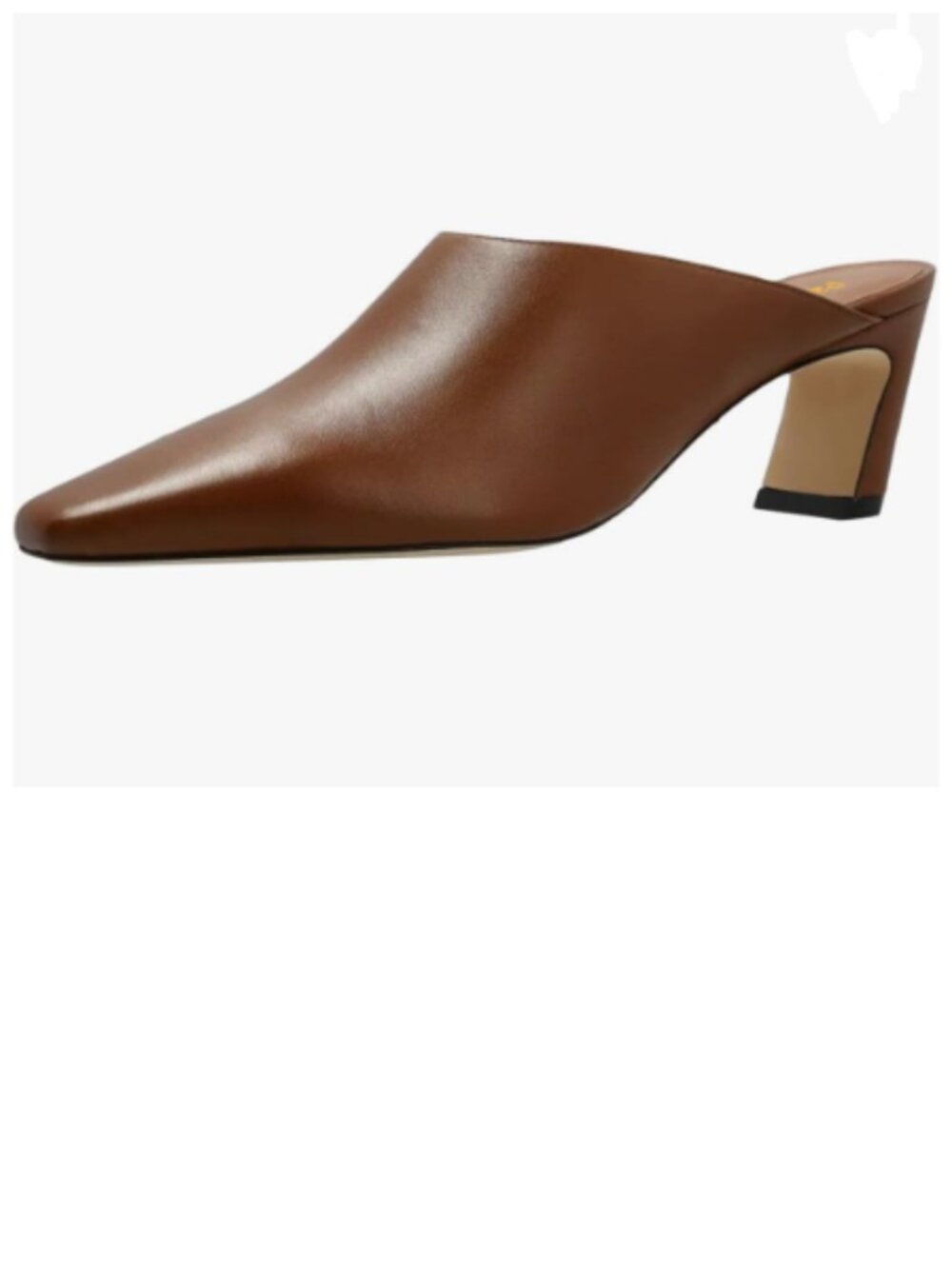 Pazzion Brown Classic Square Toe Mid Heel Mule Slides